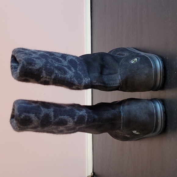 NWOB COACH Tatum Signiture C suede & wool black boots - Picture 4 of 8